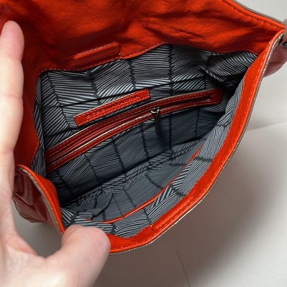 BCBGMaxAzria Red Orange Leather Clutch - Picture 5 of 5